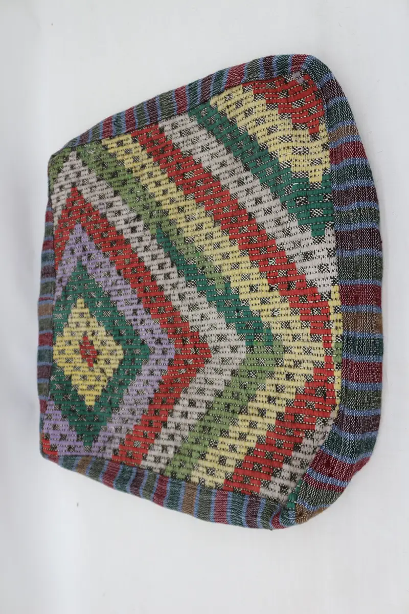 Kilim pouf, zemin pufu, 24x24x6, zemin yastık örtüsü, bahçe pouf yastık kapağı, işlemeli Kilim Pouf, ev dekoru pufları SP606015 107 - 6