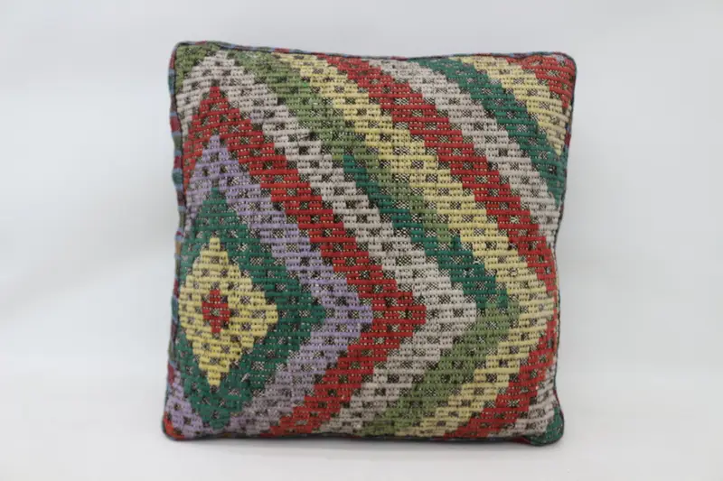 Kilim pouf, zemin pufu, 24x24x6, zemin yastık örtüsü, bahçe pouf yastık kapağı, işlemeli Kilim Pouf, ev dekoru pufları SP606015 107 - 1