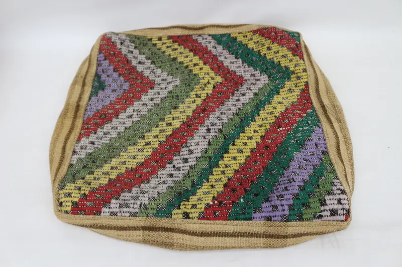 Kilim Pouf, zemin pufu, 24x24x6, zemin yastık örtüsü, işlemeli Kilim Poufs, bahçe pouf yastık kapağı, ev dekoru pufları SP606015 73 - 6