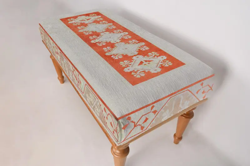 Turuncu tezgah, Aztek desen tezgahı, Osmanlı tezgah, döşemeli tezgah, Türk halı tezgahı, Kilim tezgahı, ev dekor tezgahı, el yapımı tezgah - 6
