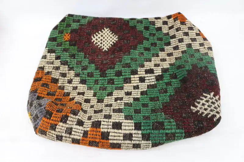 Kilim pouf, zemin pufu, 24x24x6, armut koltuk, işlemeli pouf, armut pouf, zemin yastık kapağı, bahçe pouf yastık kapağı, ev dekoru pufları sp606015 159 - 6