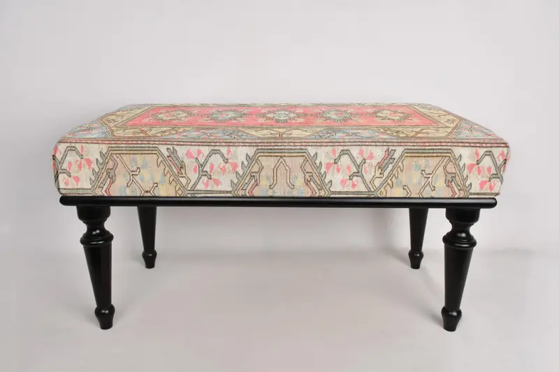 Pembe tezgah, mavi tezgah, osmanlı tezgah, pembe çiçek tezgahı, Türk halı tezgahı, çiçek tezgahı, ev dekoru, modern tezgah, oturma odası dekoru, - 2