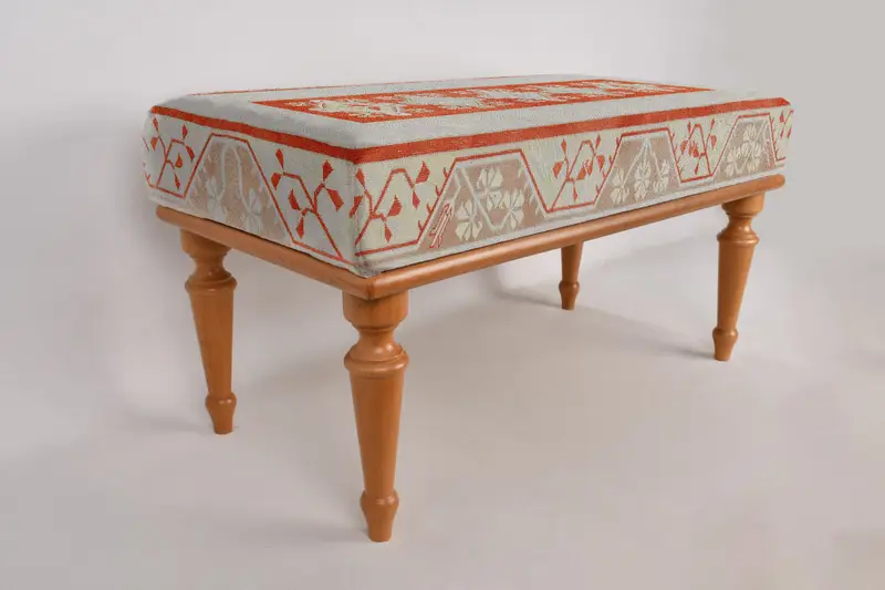 Turuncu tezgah, Aztek desen tezgahı, Osmanlı tezgah, döşemeli tezgah, Türk halı tezgahı, Kilim tezgahı, ev dekor tezgahı, el yapımı tezgah - 7