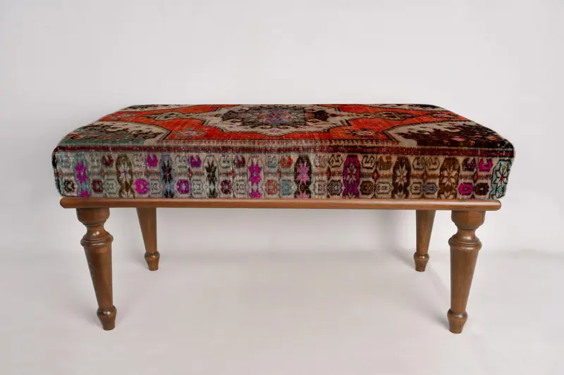 Kırmızı ve Kahverengi Tezgah, Madalyon Tezgahı, Osmanlı Tezgahı, Döşemeli Tezgah, Türk Halı Tezgahı, Kilim Tezgahı, Ev Dekor Tezgahı, El Yapımı Tezgah - 5