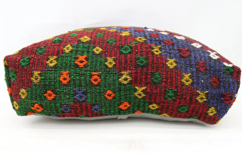 Kilim pouf, zemin pufu, 24x24x6, armut koltuk, işlemeli pouf, armut pouf, zemin yastık örtüsü, bahçe pouf yastık kapağı, ev dekoru pufları sp606015 165 - 5
