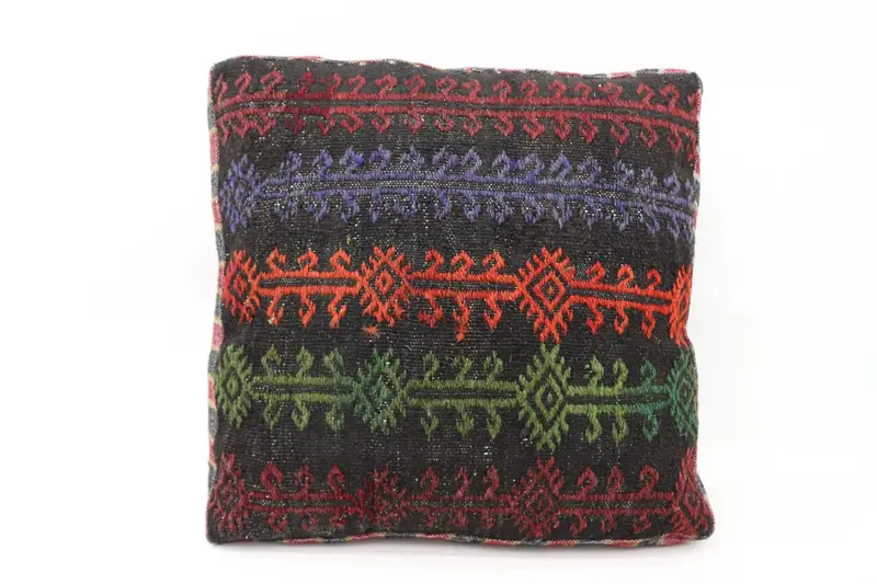 Kilim Pouf, zemin pufu, 24x24x6, zemin yastık örtüsü, desenli Kilim Pouf, bahçe pouf yastık kapağı, ev dekor pufları sp606015 118 - 2