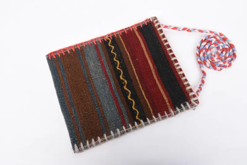 装飾バッグ、バッグと財布、クロスボディバッグ、トルコバッグ、9x11インチ、トルコのキリムバッグ、旅行バッグ、女性キリムバッグ、手作りのキリムバッグ - 10