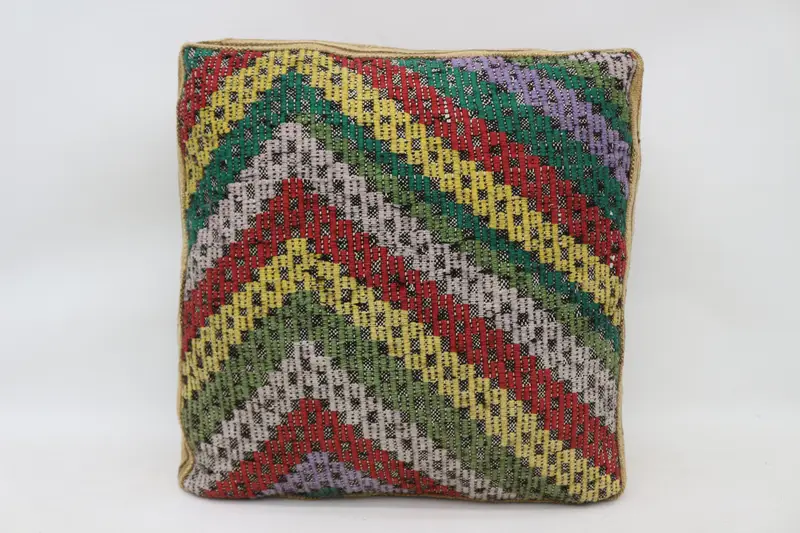 Kilim Pouf, zemin pufu, 24x24x6, zemin yastık örtüsü, işlemeli Kilim Poufs, bahçe pouf yastık kapağı, ev dekoru pufları SP606015 73 - 2