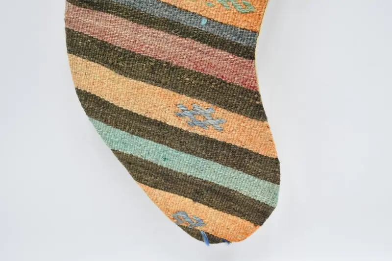 Dekor Kilim çorap, vintage çorap, desenli çorap, turuncu çorap, Noel dekor, Noel çorap, organik çorap, 1522 - 3