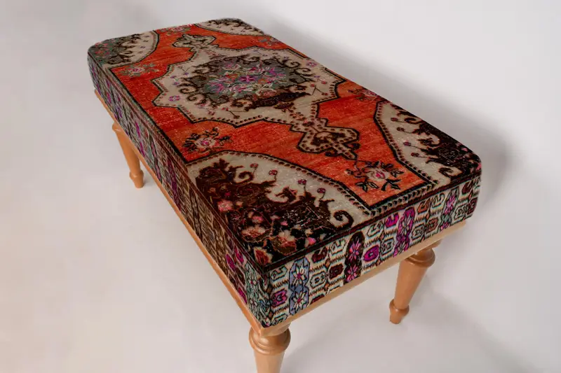 Kırmızı ve Kahverengi Tezgah, Madalyon Tezgahı, Osmanlı Tezgahı, Döşemeli Tezgah, Türk Halı Tezgahı, Kilim Tezgahı, Ev Dekor Tezgahı, El Yapımı Tezgah - 6