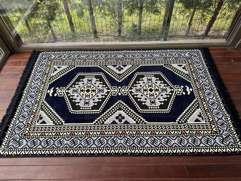 Osmanlı zemin oturma, geleneksel zemin kanepesi, u şeklinde zemin yastığı, kesit zemin oturma, Kilim desen yastığı, ev dekorasyonu, - 4