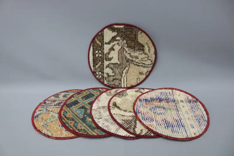 Masa, mutfak dekoru, yemek aksesuarı, mavi placemat, halı coaster, el yapımı coaster, hediye alt plakası, fare alt plakası, en iyi ped, - 1