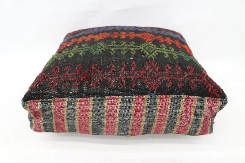 Kilim Pouf, zemin pufu, 24x24x6, zemin yastık örtüsü, desenli Kilim Pouf, bahçe pouf yastık kapağı, ev dekor pufları sp606015 118 - 1