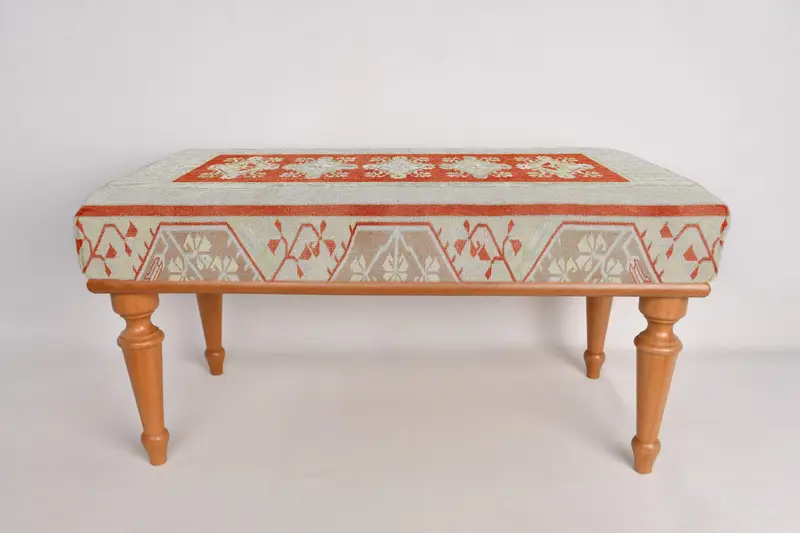 Turuncu tezgah, Aztek desen tezgahı, Osmanlı tezgah, döşemeli tezgah, Türk halı tezgahı, Kilim tezgahı, ev dekor tezgahı, el yapımı tezgah - 4