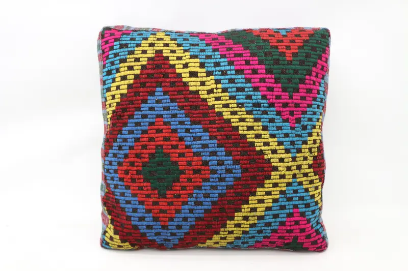 Kilim Pouf, zemin pufu, 24x24x6, zemin yastık kapağı, işlemeli bahçe pouf yastık kapağı, ev dekoru pufları sp606015 93 - 1