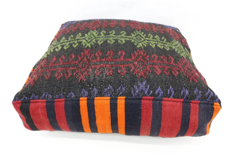 Kilim Pouf, zemin pufu, 24x24x6, zemin yastık örtüsü, desenli Kilim Pouf, bahçe pouf yastık kapağı, ev dekor pufları sp606015 77 - 1