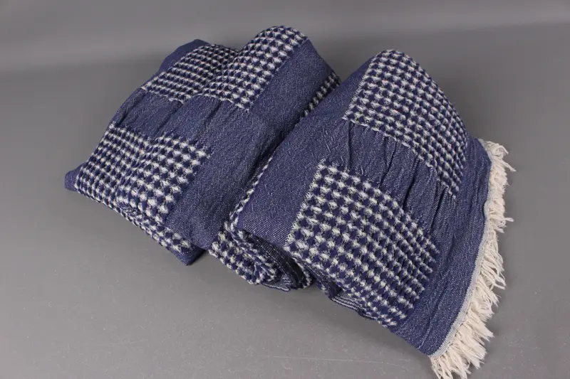Bedcover, Turkish Blanket, Navy Throw, Waffle Throw, 79x83 Inches Shower Curtain, Picnic Blanket, Gift Blanket, Bedding Blanket, - 7