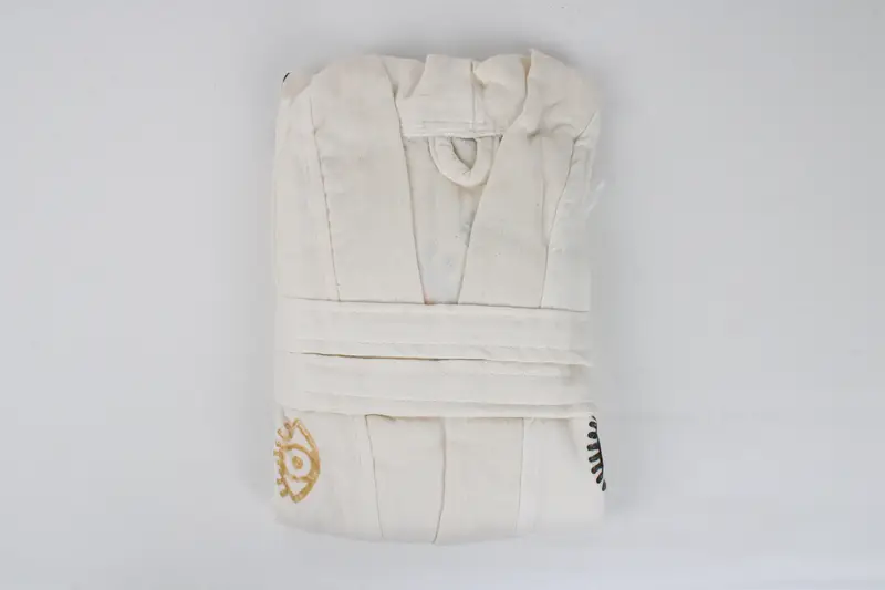Custom Wedding Gift, Personalized Muslin Kimono, Evil Eye Design Bathrobe, Muslin Dressing Gown, Rb-Kmn - 9
