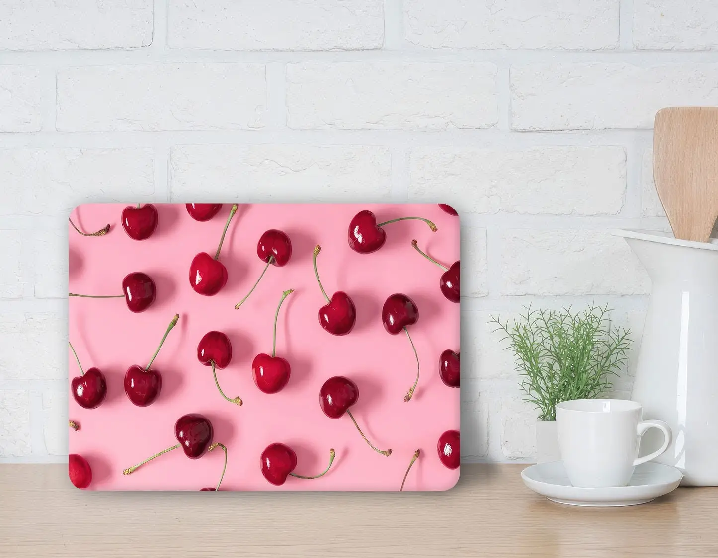 Cherry Chopping Board, Red Serving Board, Pink Chopping Board, Gift for Mom, Modern Chopping Board, Glass Cutting Board, Kitchen Decor, - 1