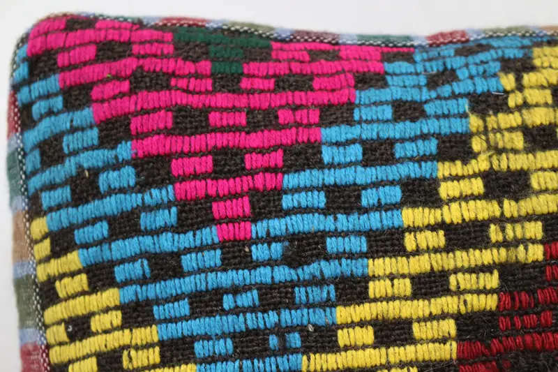 Kilim Pouf, zemin pufu, 24x24x6, zemin yastık örtüsü, işlemeli pouf, bahçe pouf yastık kapağı, ev dekoru pufları sp606015 64 - 3