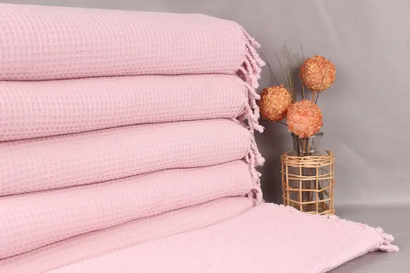 Personalized Bridesmaid Gift, 67x91 Inches Pink Cotton Blanket, Bachelorette Party Favors, Custom Gift, Turkish Towel, Best Wedding Gift, - 1