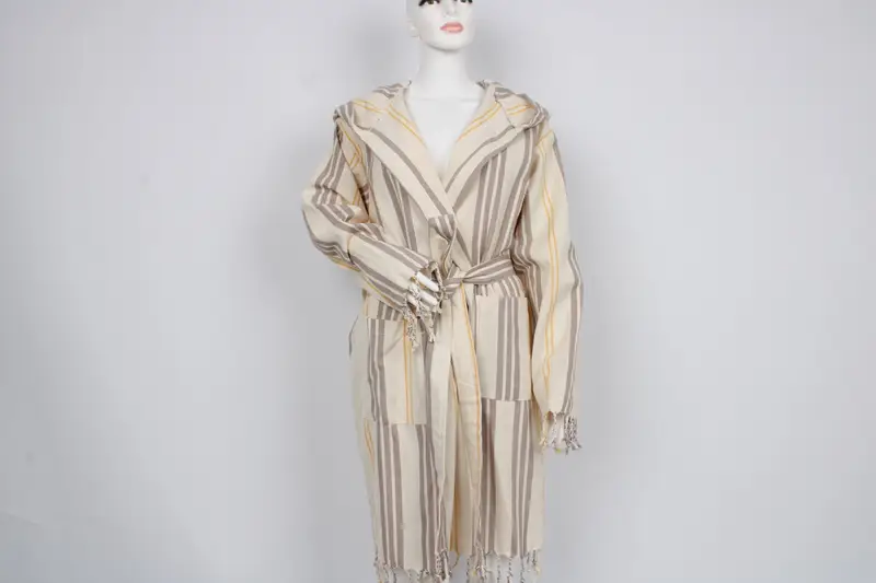 Morning Gown, Turkish Towel Robe, Personalized Bathrobe, Wedding Gifts, Organic Housecoat, Unisex Bathrobe, Striped Design Robe,