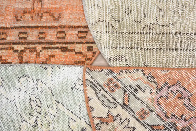 El yapımı yarı dairesel Kilim paspas, vintage yarım yuvarlak halı, çevre dostu giriş yolu, Türk boho banyo dekoru, küçük alan aksanlı halı - 3