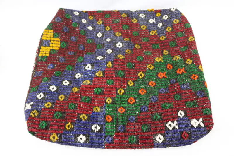 Kilim Pouf, zemin pufu, 24x24x6, zemin yastık örtüsü, bahçe pouf yastık kapağı, işlemeli Kilim Pouf, ev dekoru pufları SP606015 136 - 6