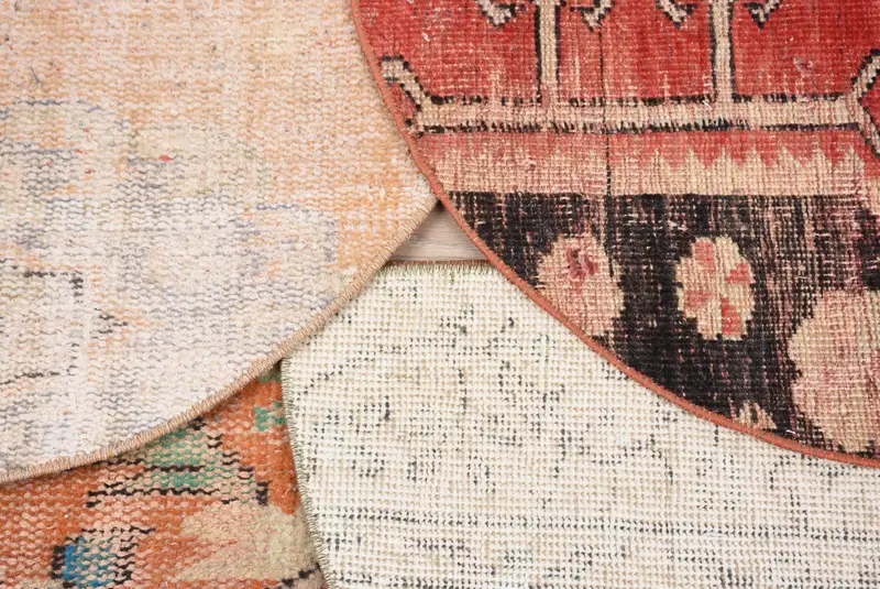 Handmade Vintage Kilim Doormat, Semicircular Half Round Rug, Eco-Friendly Entryway Mat, Turkish Boho Bathroom Rug, Small Space Accent Decor - 3