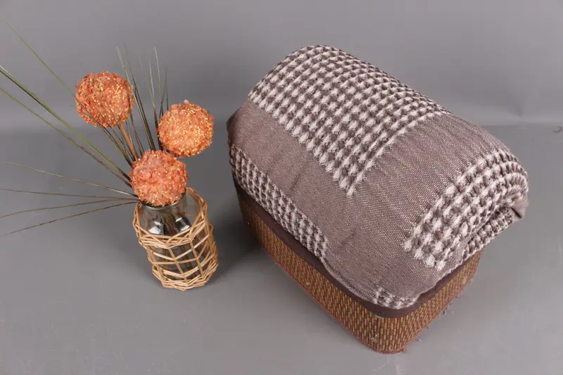 Wholesale Blankets, Beach Blanket, Brown Blanket, Waffle Blanket, 79x83 Inches Cotton Throw Blanket For Couch, Curtain Blanket, - 4