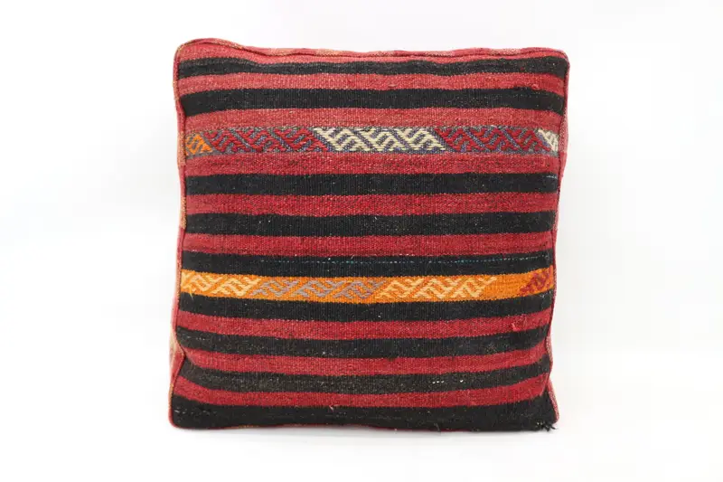 Kilim Pouf, zemin pufu, 24x24x6, zemin yastık örtüsü, çizgili Kilim Pouf, bahçe pouf yastık kapağı, ev dekor pufları sp606015 74 - 2