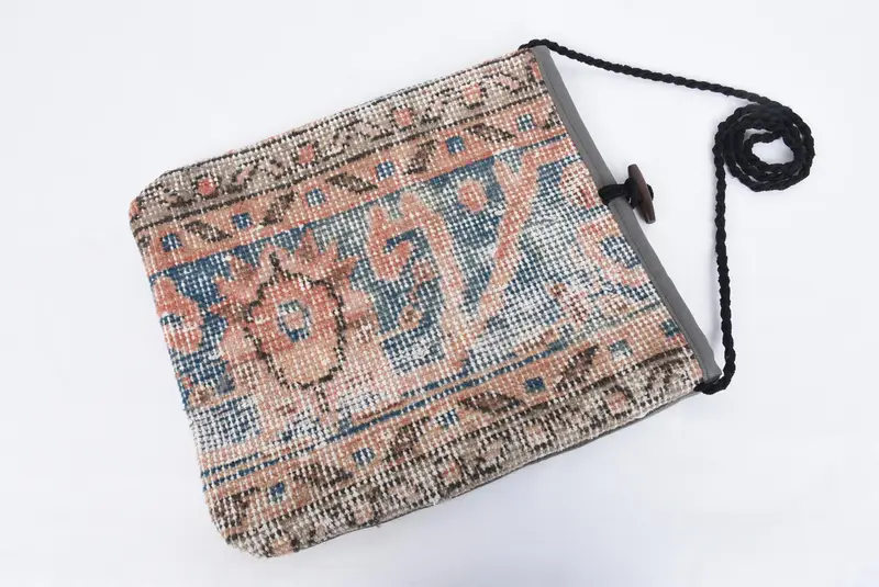 Shoulder Kilim Bag, Anatolian Bag, Traditional Kilim Bag, Carpet Bag, Bags For Women, 12x14 Inches, Weekender Bag, Handmade Vintage Bag, - 6