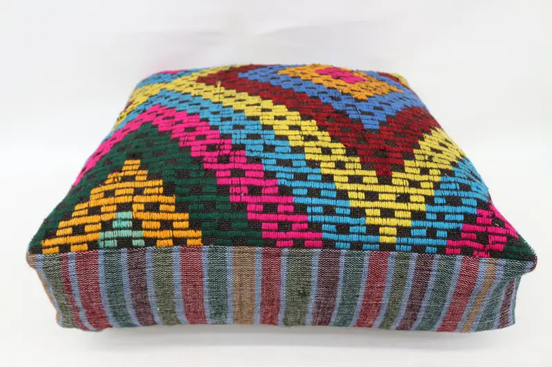 Kilim Pouf, zemin pufu, 24x24x6, zemin yastık örtüsü, işlemeli pouf, bahçe pouf yastık kapağı, ev dekoru pufları sp606015 64 - 1