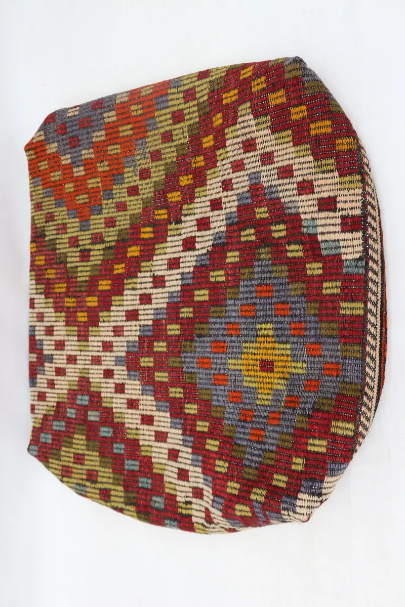 Kilim pouf, zemin pufu, 24x24x6, armut koltuğu, armut pouf, işlemeli zemin yastığı kapağı, bahçe pouf yastık kapağı, ev dekoru puflar sp606015 144 - 6