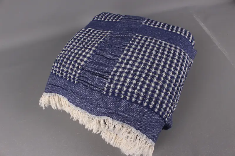 Bedcover, Turkish Blanket, Navy Throw, Waffle Throw, 79x83 Inches Shower Curtain, Picnic Blanket, Gift Blanket, Bedding Blanket, - 6