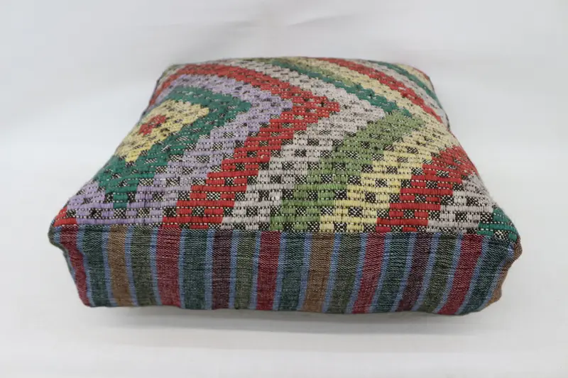 Kilim pouf, zemin pufu, 24x24x6, zemin yastık örtüsü, bahçe pouf yastık kapağı, işlemeli Kilim Pouf, ev dekoru pufları SP606015 107 - 2