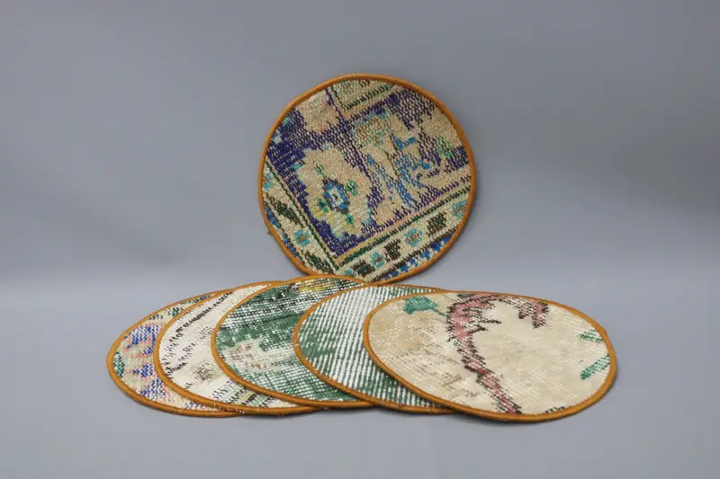 Masa, kahve fincanı ped, halı supla, mavi supla, halı supla, kaymaz supla, halı supla, şık halı dekor pedi, doğal supla, - 1