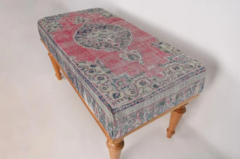 Osmanlı tezgah, döşemeli tezgah oturma tezgahı, yatak odası tezgahı, Türk halı tezgahı, Kilim tezgahı, ev dekor tezgahı, el yapımı tezgah - 6