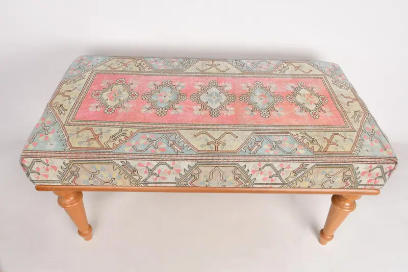 Pembe tezgah, mavi tezgah, osmanlı tezgah, pembe çiçek tezgahı, Türk halı tezgahı, çiçek tezgahı, ev dekoru, modern tezgah, oturma odası dekoru, - 1