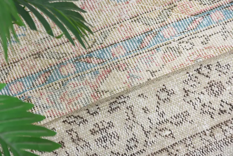 El yapımı Kilim paspas, yarım daire içi vintage yarım yuvarlak halı, çevre dostu giriş yolu, Türk boho banyo halı, küçük uzay zemin dekor - 5