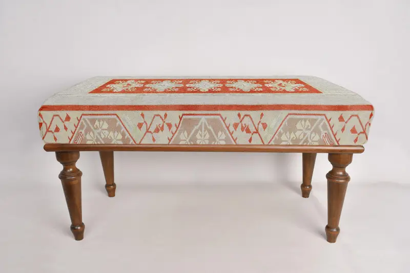 Turuncu tezgah, Aztek desen tezgahı, Osmanlı tezgah, döşemeli tezgah, Türk halı tezgahı, Kilim tezgahı, ev dekor tezgahı, el yapımı tezgah - 5