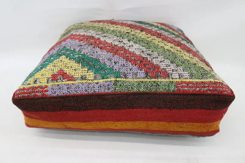 Kilim Pouf, zemin pufu, 24x24x6, zemin yastık örtüsü, işlemeli Kilim Pouf, bahçe pouf yastık kapağı, ev dekoru pufları SP606015 86 - 1