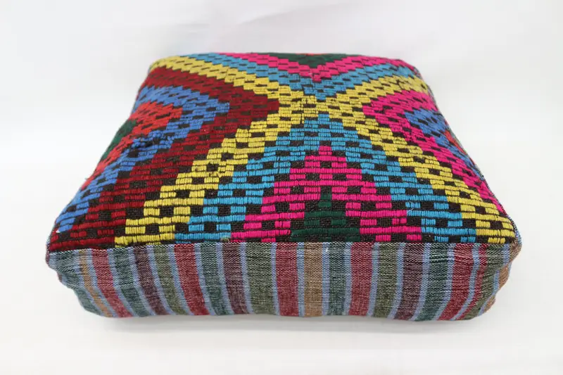 Kilim Pouf, zemin pufu, 24x24x6, zemin yastık örtüsü, bahçe pouf yastık kapağı, işlemeli Kilim Pouf, ev dekoru pufları SP606015 117 - 1