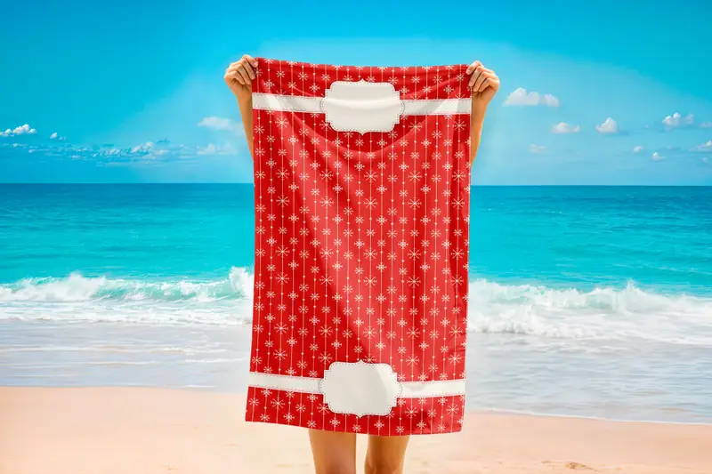 Personalized Christmas Towel: Printed Cotton Microfiber Blend