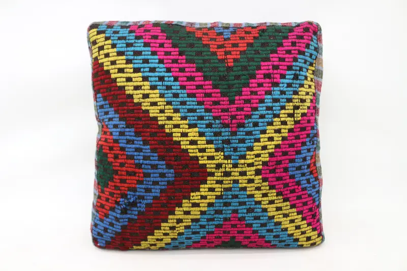 Kilim Pouf, zemin pufu, 24x24x6, zemin yastık örtüsü, bahçe pouf yastık kapağı, işlemeli Kilim Pouf, ev dekoru pufları SP606015 117 - 2