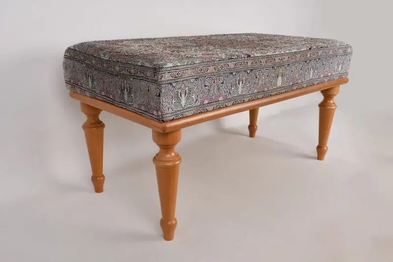 Medallion Bench, Ottoman Bench, Kitchen Furnitures, Upholstered Bench, Turkish Rug Bench, Kilim Bench, Home Decor Bench, Handmade Bench - 7