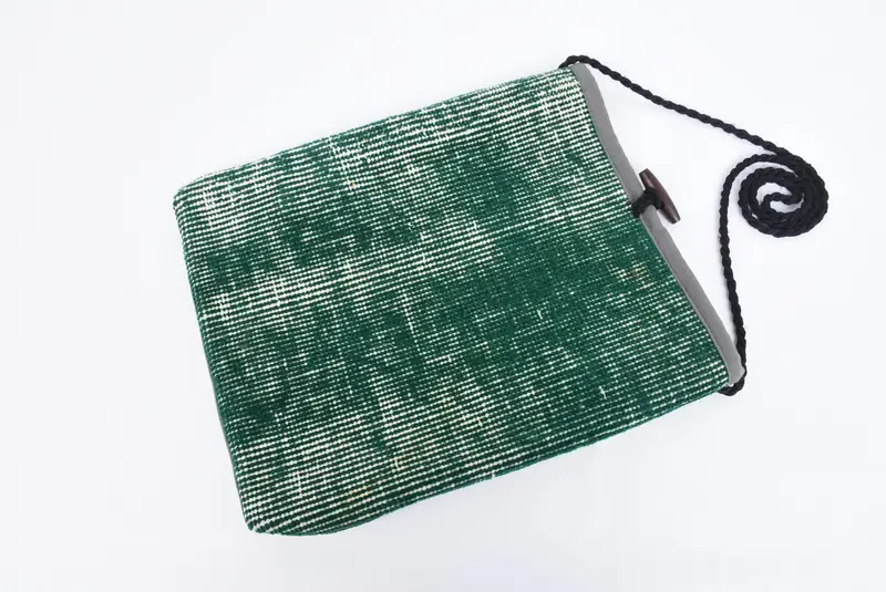 ヴィンテージバッグ、衛生バッグ、洗えるバッグ、12x14インチ、トルコのキリムバッグ、トラベルバッグ、女性キリムバッグ、手作りのキリムバッグ、ビーチバッグ、 - 4