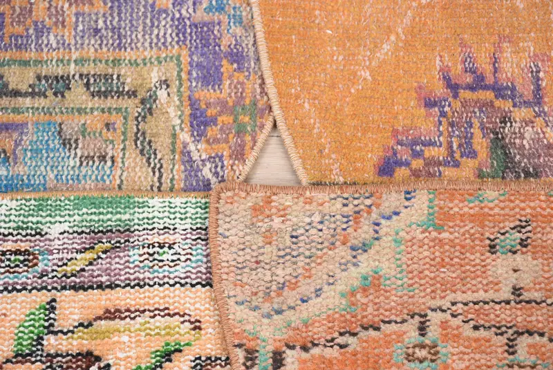 El yapımı yarım yuvarlak Kilim paspas, yarım daire içi vintage halı, çevre dostu giriş yolu paspası, Türk Banyo Boho Küçük Uzay Zemin Dekor Aksanı - 3