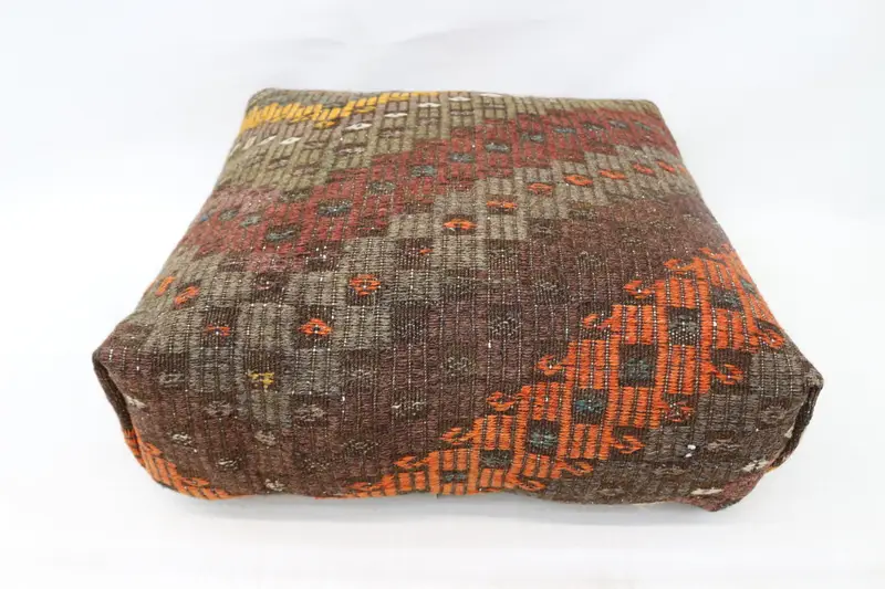 Kilim pouf, zemin pufu, 24x24x6, armut koltuk, işlemeli pouf, armut pouf, zemin yastık örtüsü, bahçe pouf yastık kapağı, ev dekoru pufları sp606015 161 - 1