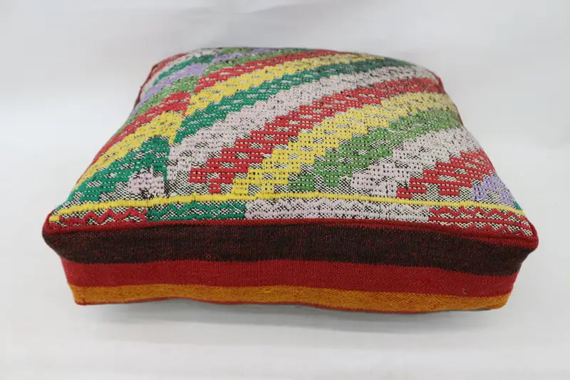 Kilim Pouf, zemin pufu, 24x24x6, zemin yastık örtüsü, işlemeli Kilim Pouf, bahçe pouf yastık kapağı, ev dekoru pufları SP606015 90 - 1